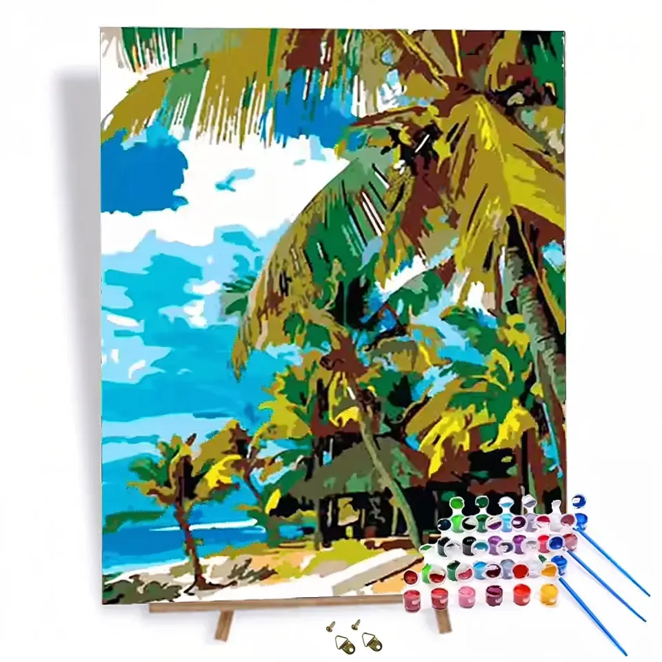 Craftsy Stranden og palmetræer mal efter tal 40x50 cm