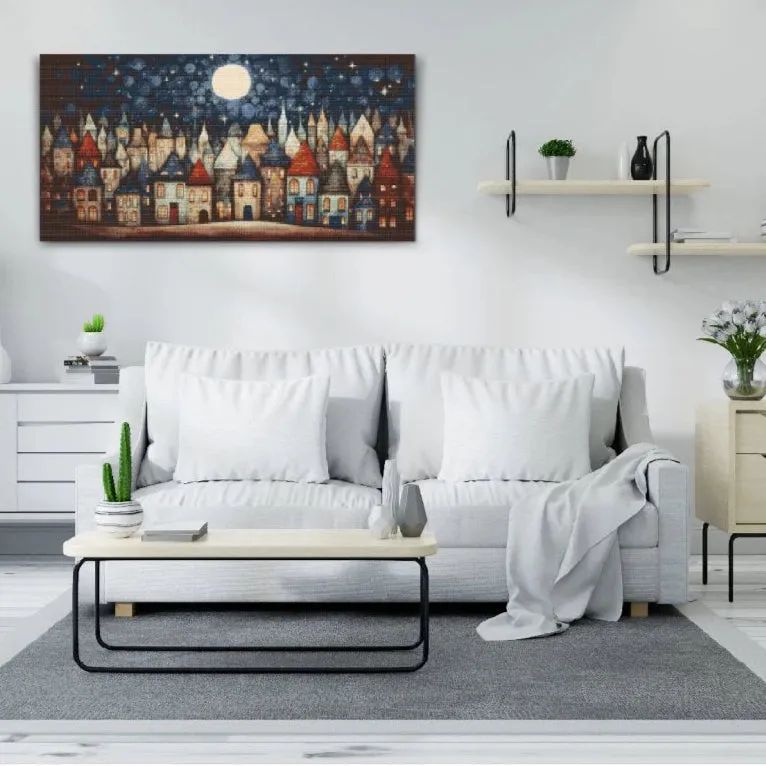 Road2Art Lille Landsby diamond paint 40x80 cm rund