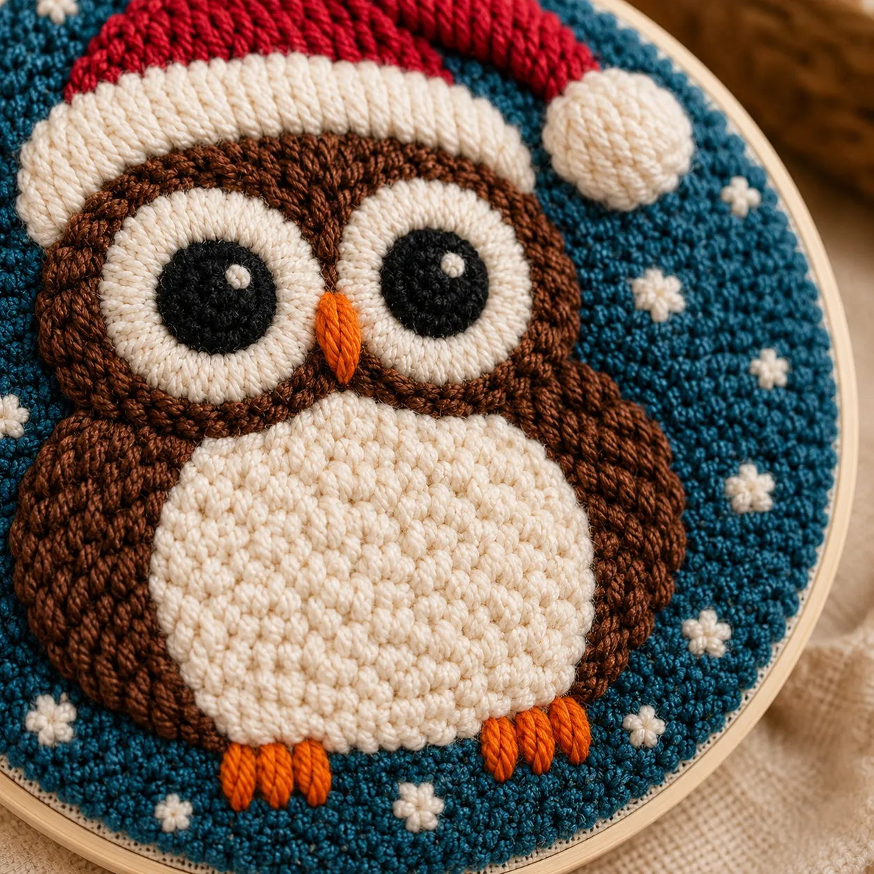craftsy.dk Juleugle punch needle sæt 20 cm jul