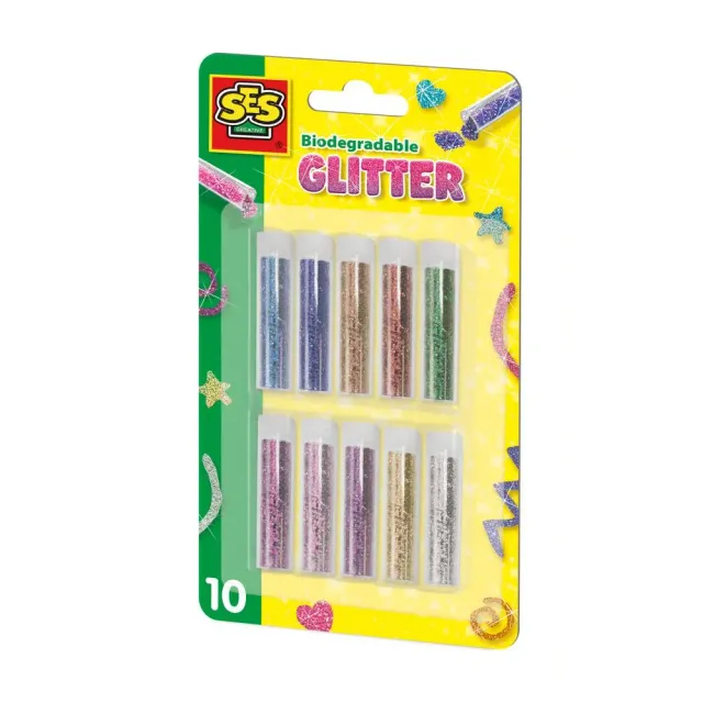 SES Creative bio glitter 10 farver glimmer til krea