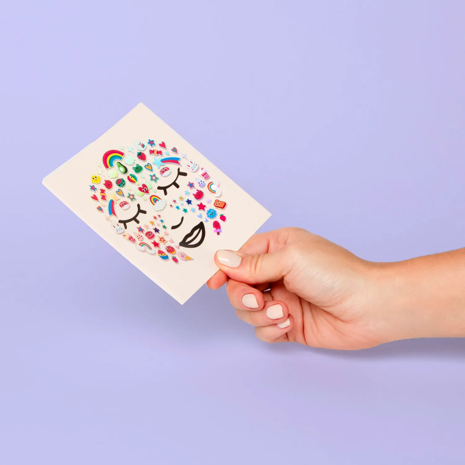 OMY Kawaii ansigtsstickers neon 85 stk