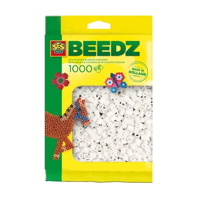 SES Creative Beedz strygeperler hvid 1000 stk PVC-fri