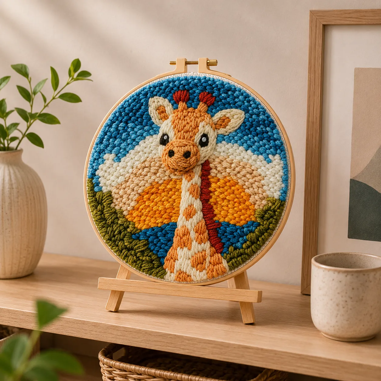 Craftsy Sød Giraf punch needle 20 cm broderisæt børn