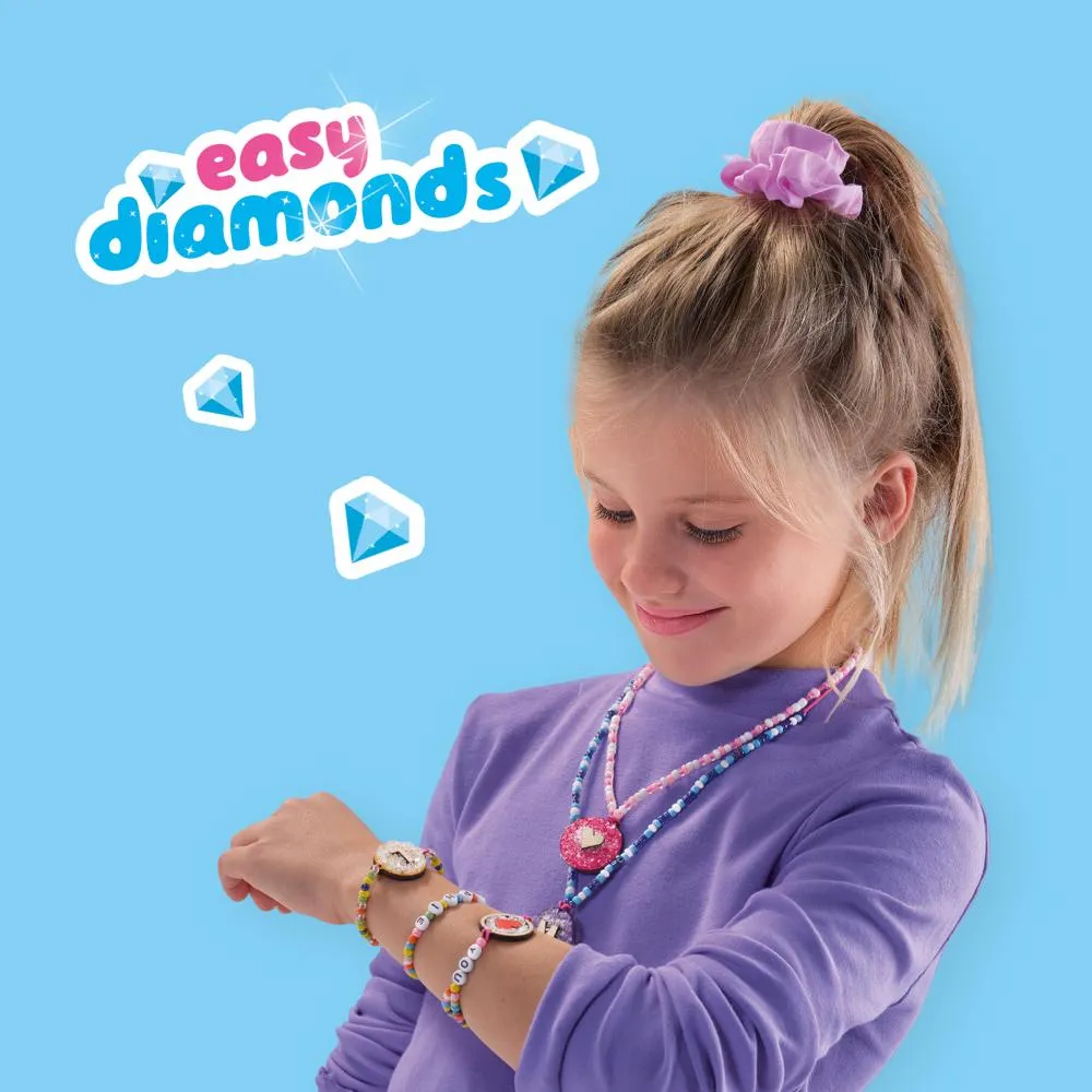 SES Creative Easy Diamonds Bogstav Smykkesæt med Glasperler