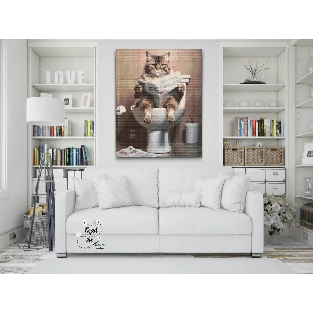 Road2Art Diamond Paint Kattens Pause diamantmaleri 5D
