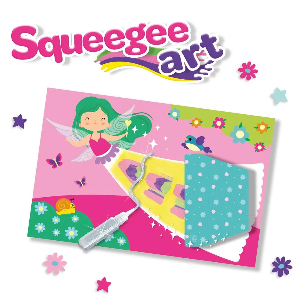 SES Creative Squeegee Art malesæt 16 kort med glitterlim