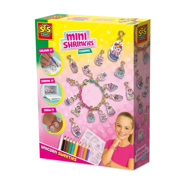 SES Creative Mini Shrinkies Unicorn Sweeties charms 10 stk