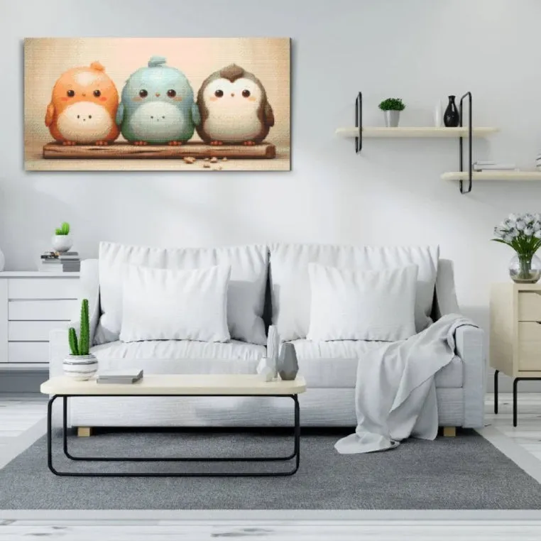 Road2Art Søde Pengviner diamond painting 40x80 cm firkantede