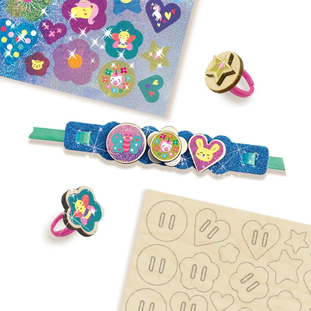 SES Creative Glitter Smykkesæt Ringe og Armbånd 8 dele