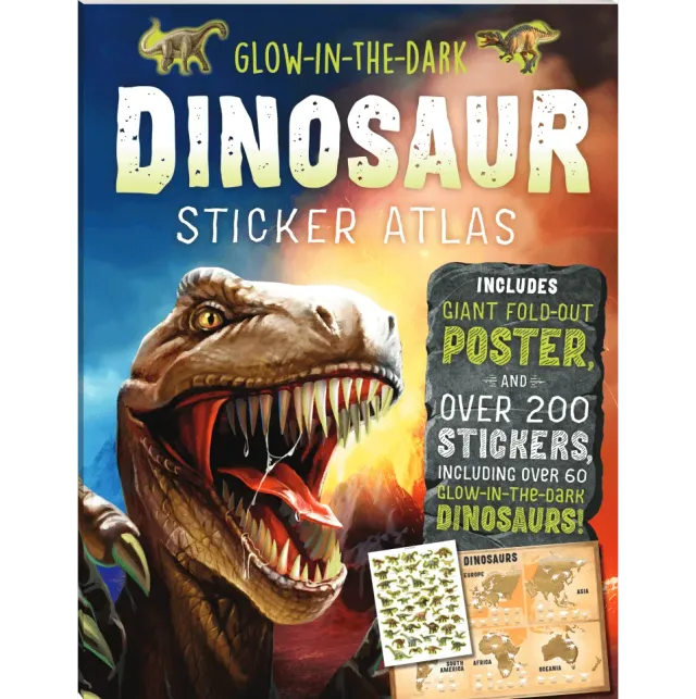 Decoden Magic Dinosaur Sticker Atlas klistermærkebog selvlysende