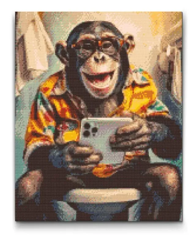 Road2Art Toilet Selfie Abe diamond painting 30x40 cm