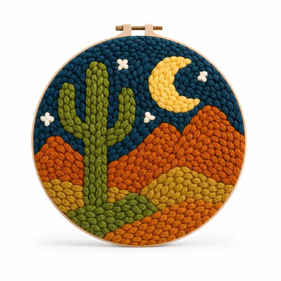 craftsy.dk Punch Needle Ørkennat broderisæt 20 cm nat