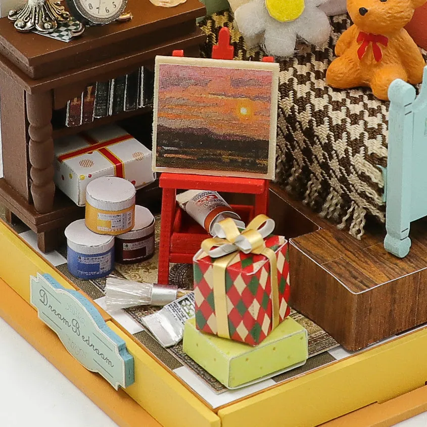 Craftsy Drømme soveværelse miniature diorama med LED