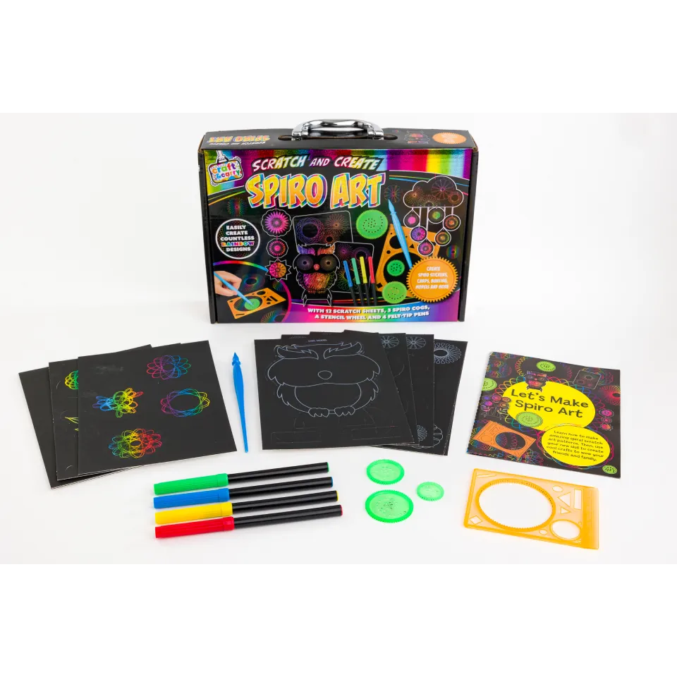 Decoden Magic Spiroart Scratch Art kradsesæt 12 ark