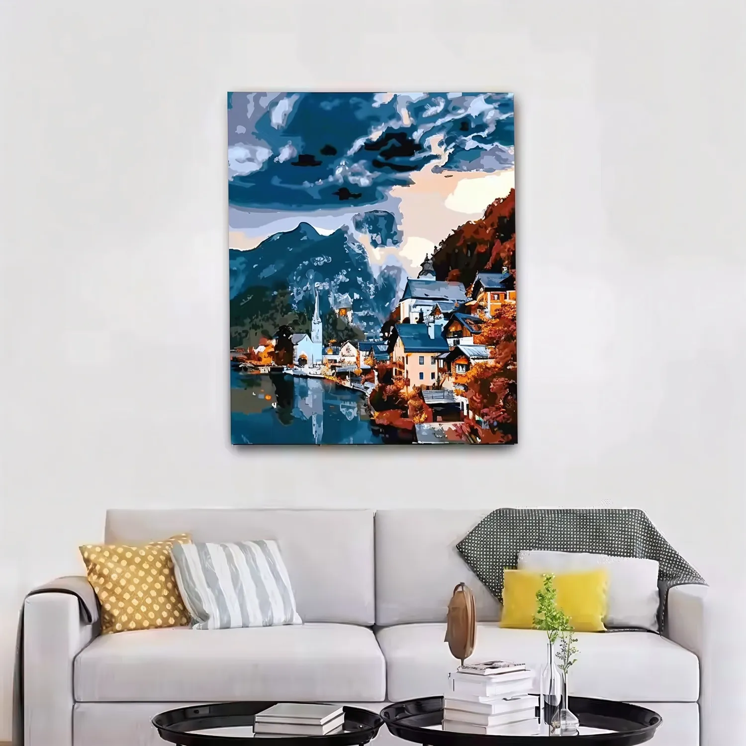 Craftsy By i Bjerget mal efter tal 40x50 cm uden ramme