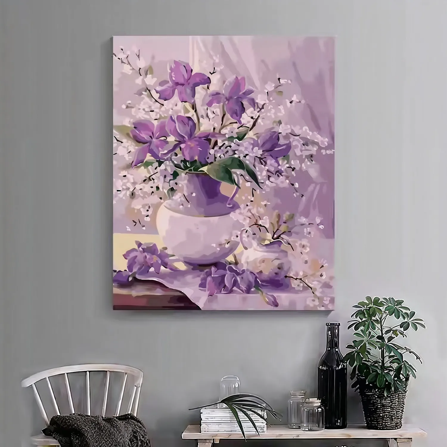 Craftsy.dk Lilla Blomster i en Vase mal efter tal 40x50 cm