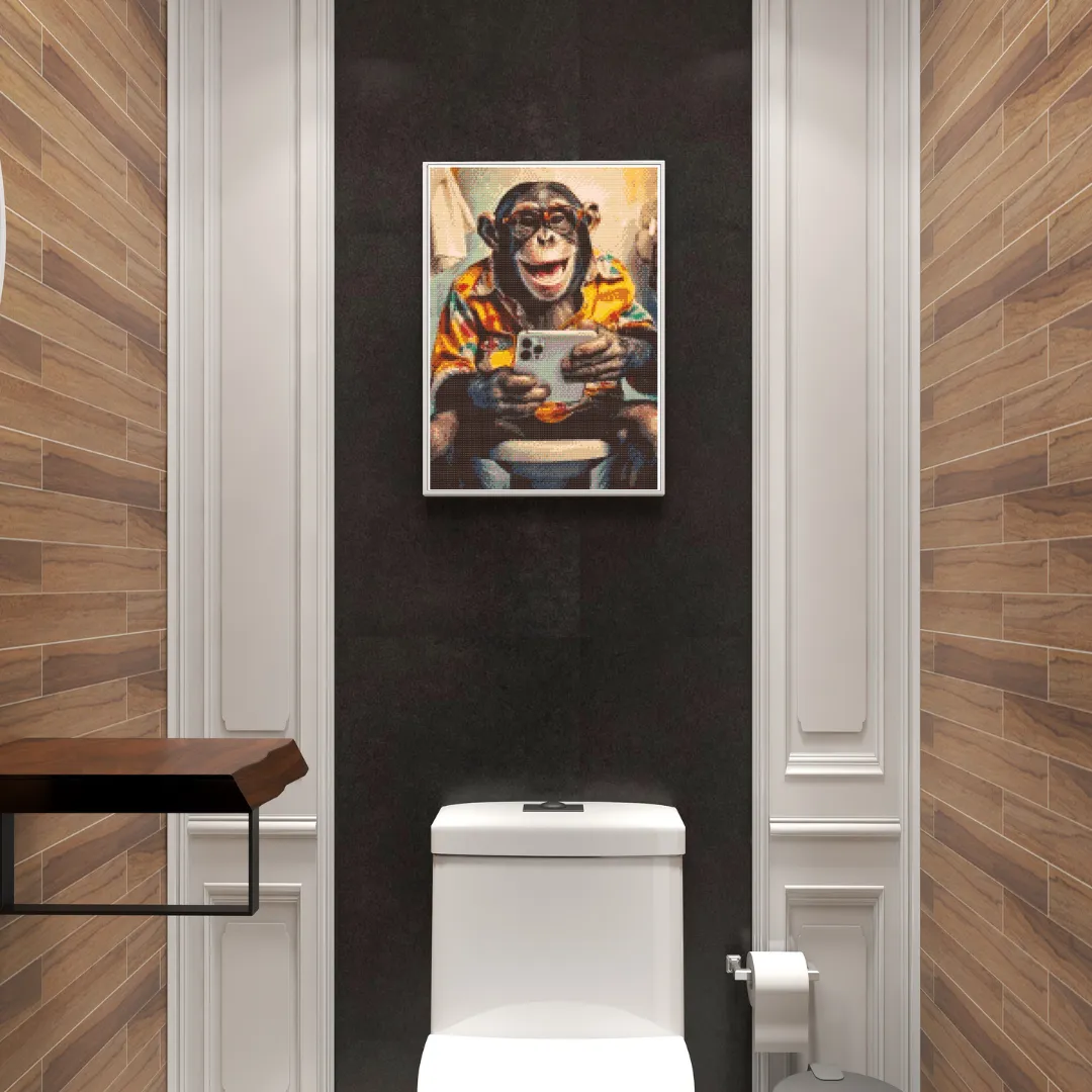 Road2Art Toilet Selfie Abe diamond painting 30x40 cm
