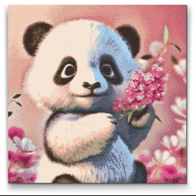 Road2Art Panda diamond paint 50x50 cm firkantede