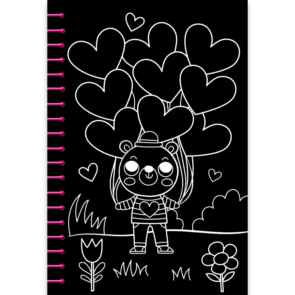 Decoden Magic Scratch Art Love skrabebog med regnbuefarver