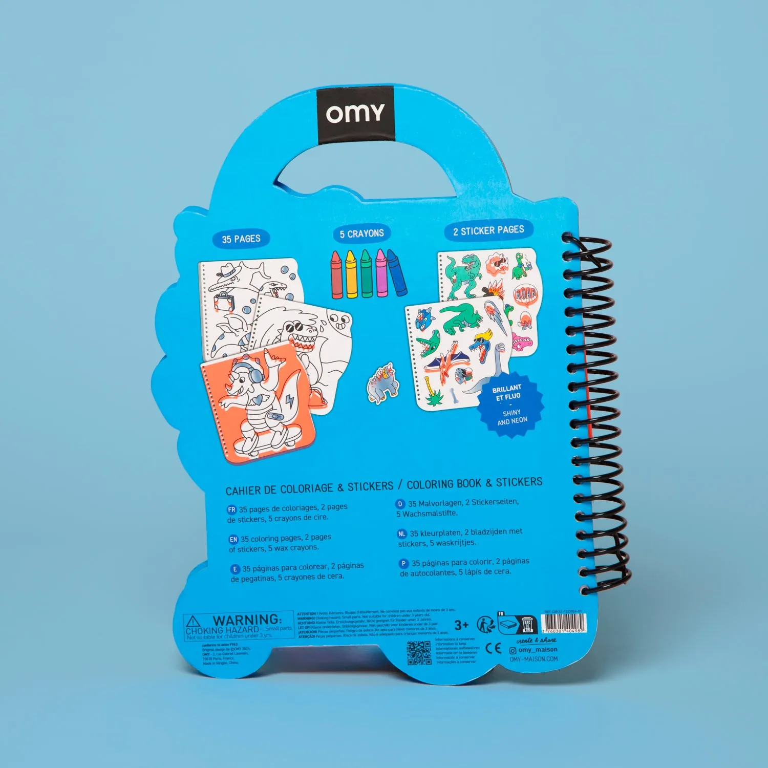OMY Coloring Stickers Book Dino malebog 35 sider