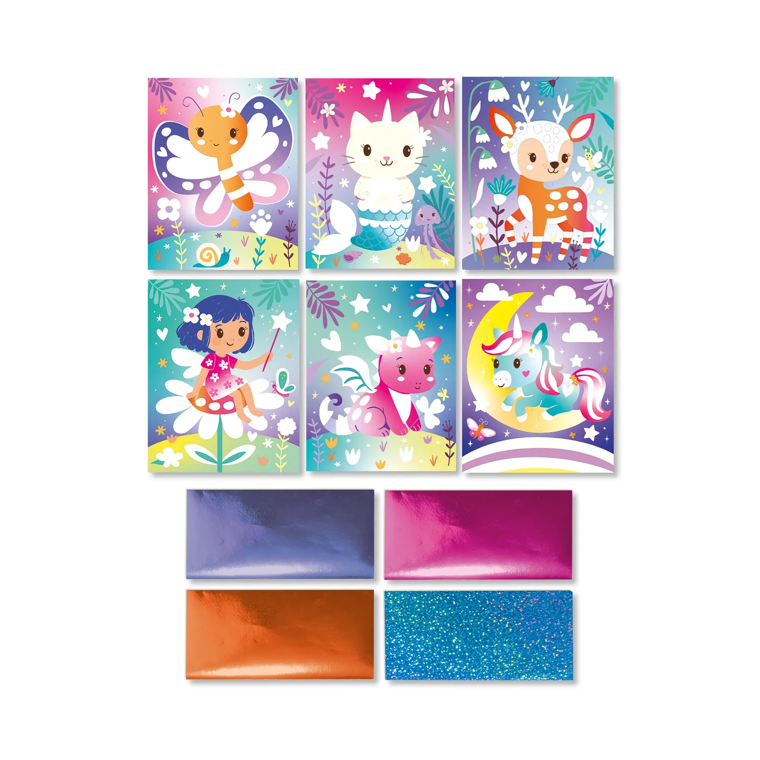 SES Creative Foil Art Tusmørkeeventyr foliesæt 6 kort glitter