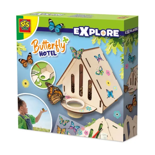 SES Creative Explore sommerfuglehotel træ byggesæt