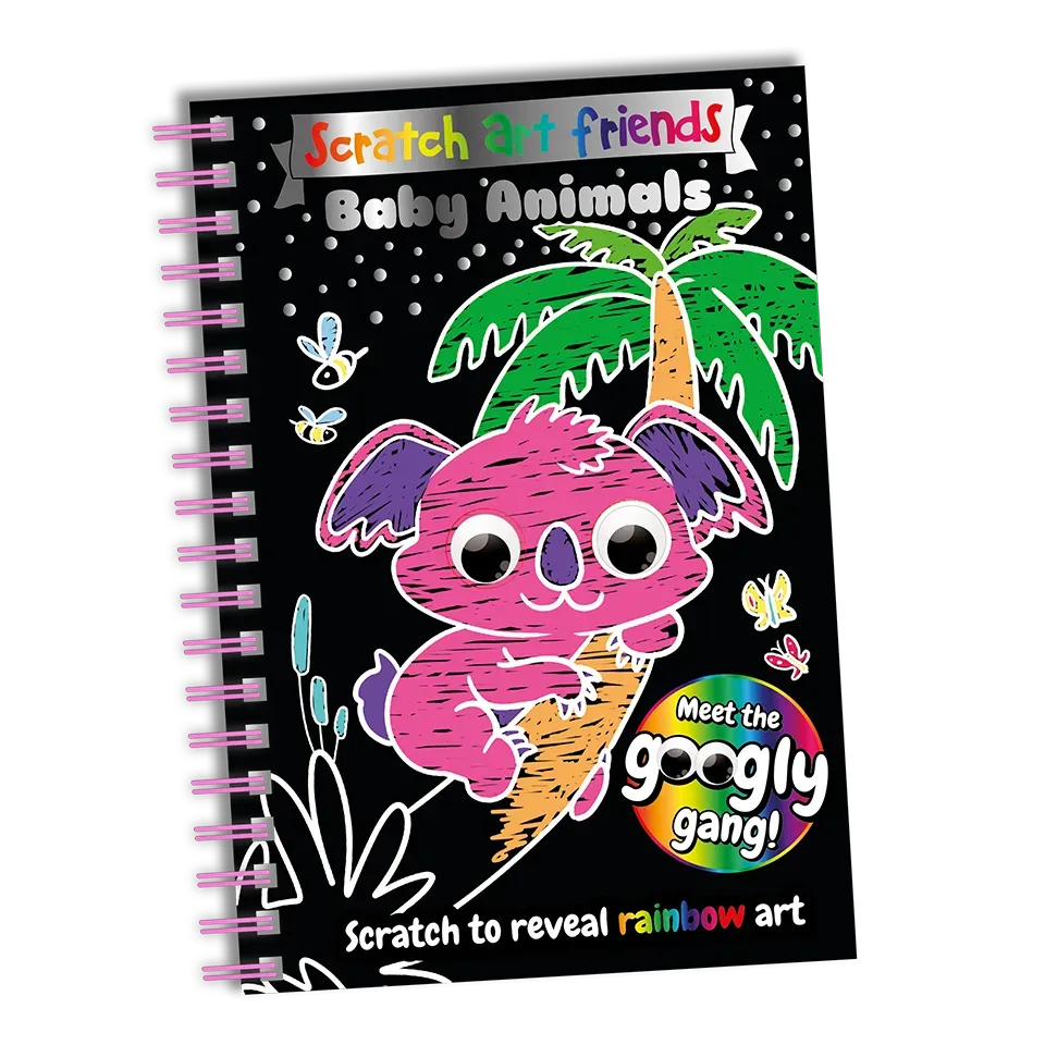 Decoden Magic Scratch Art Friends Baby Animals skrabebog