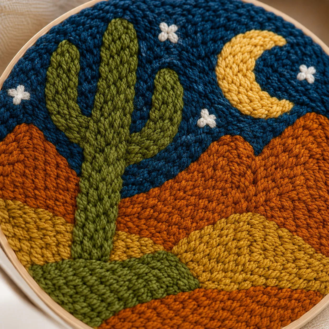 craftsy.dk Punch Needle Ørkennat broderisæt 20 cm nat