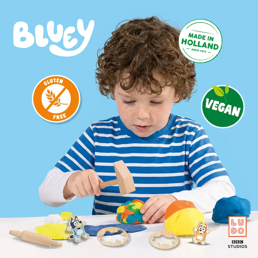 SES Creative Bluey modellervoks mega sæt 5x90 g med træværktøj