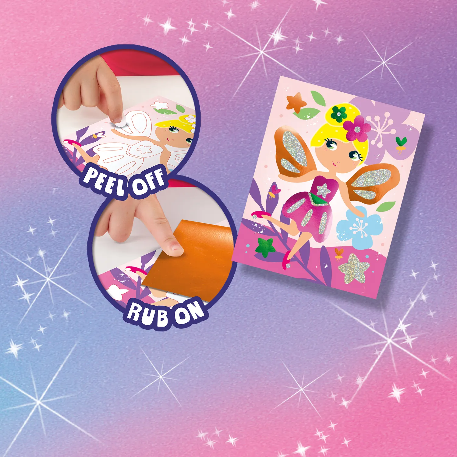 SES Creative Foil Art Eventyrvenner foliesæt 6 kort – metallic