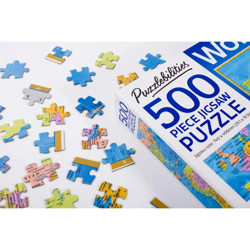 Decoden Magic Puzzlebilities puslespil 500 brikker verdenskort