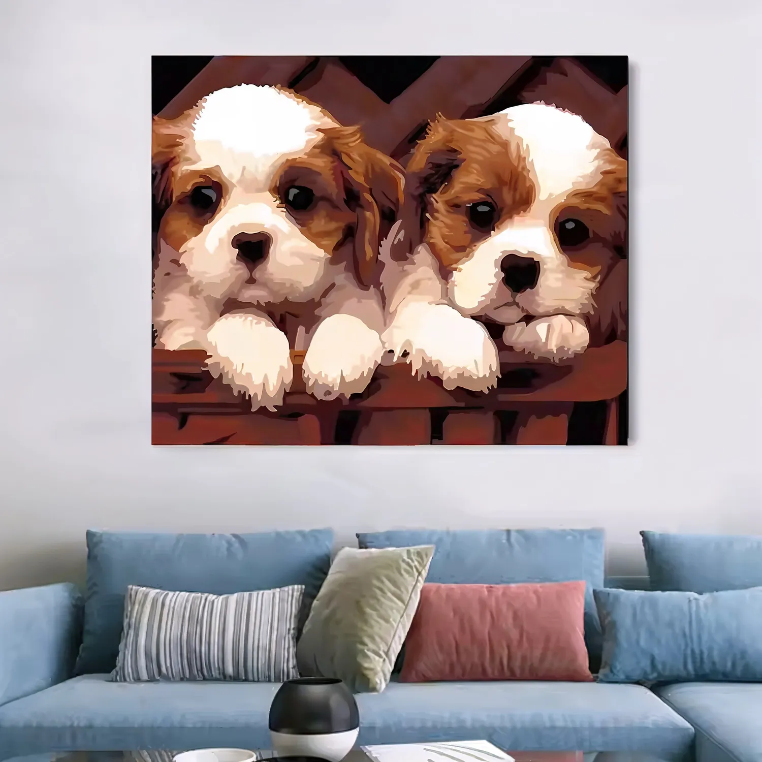 Craftsy.dk Magiske Hvalpe mal efter tal 40x50 cm uden ramme