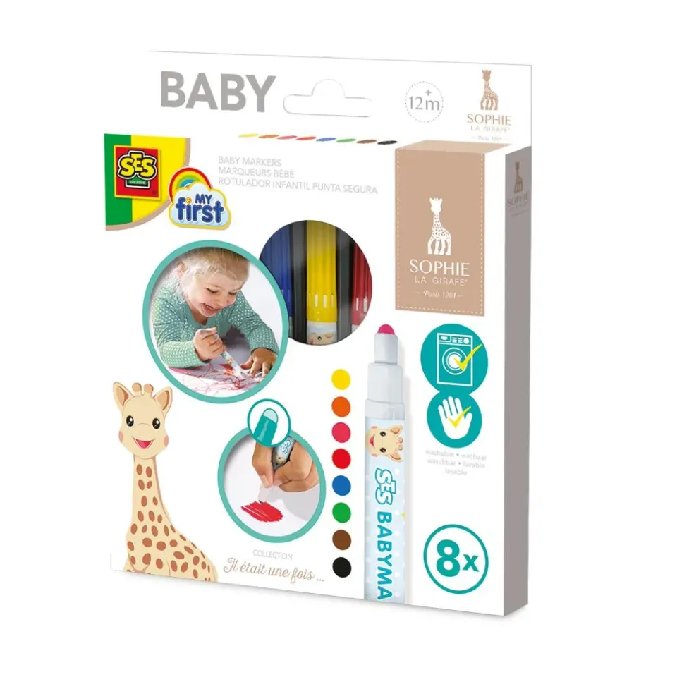 Sophie la Girafe Babymarkers tusser 8 stk vaskbare