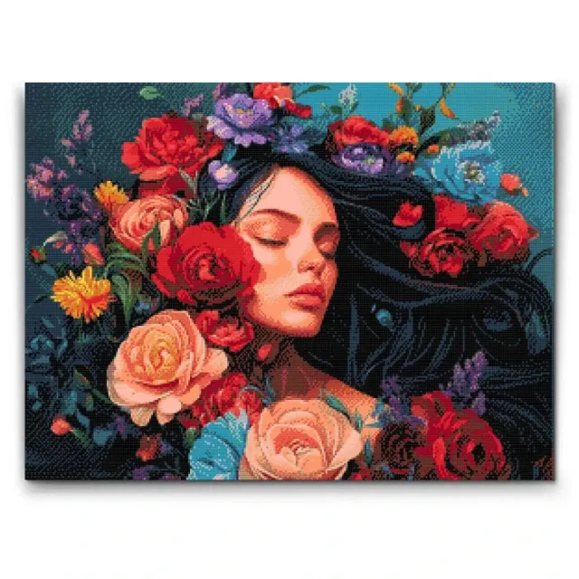 Road2Art Blomsterprinsesse diamond painting 30x40 cm