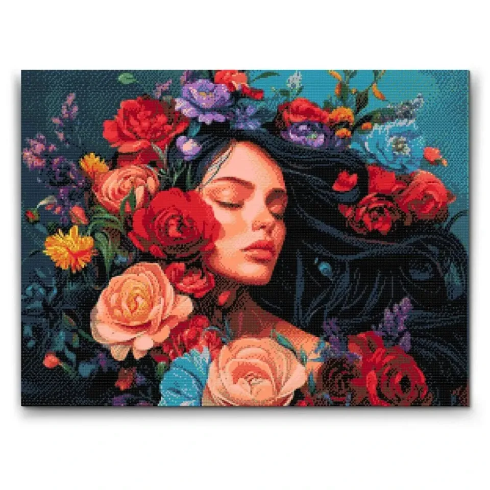 Road2Art Blomsterprinsesse diamond painting 30x40 cm
