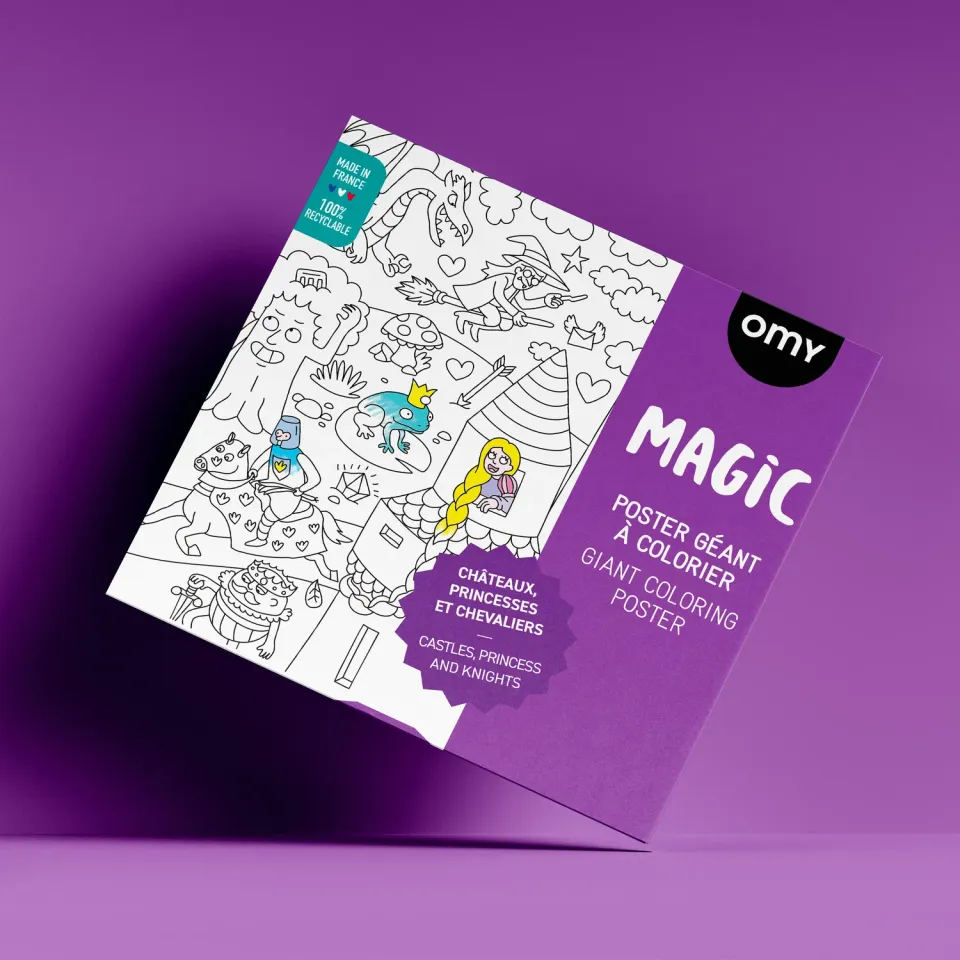 OMY Magic kæmpe maleplakat slot og drager