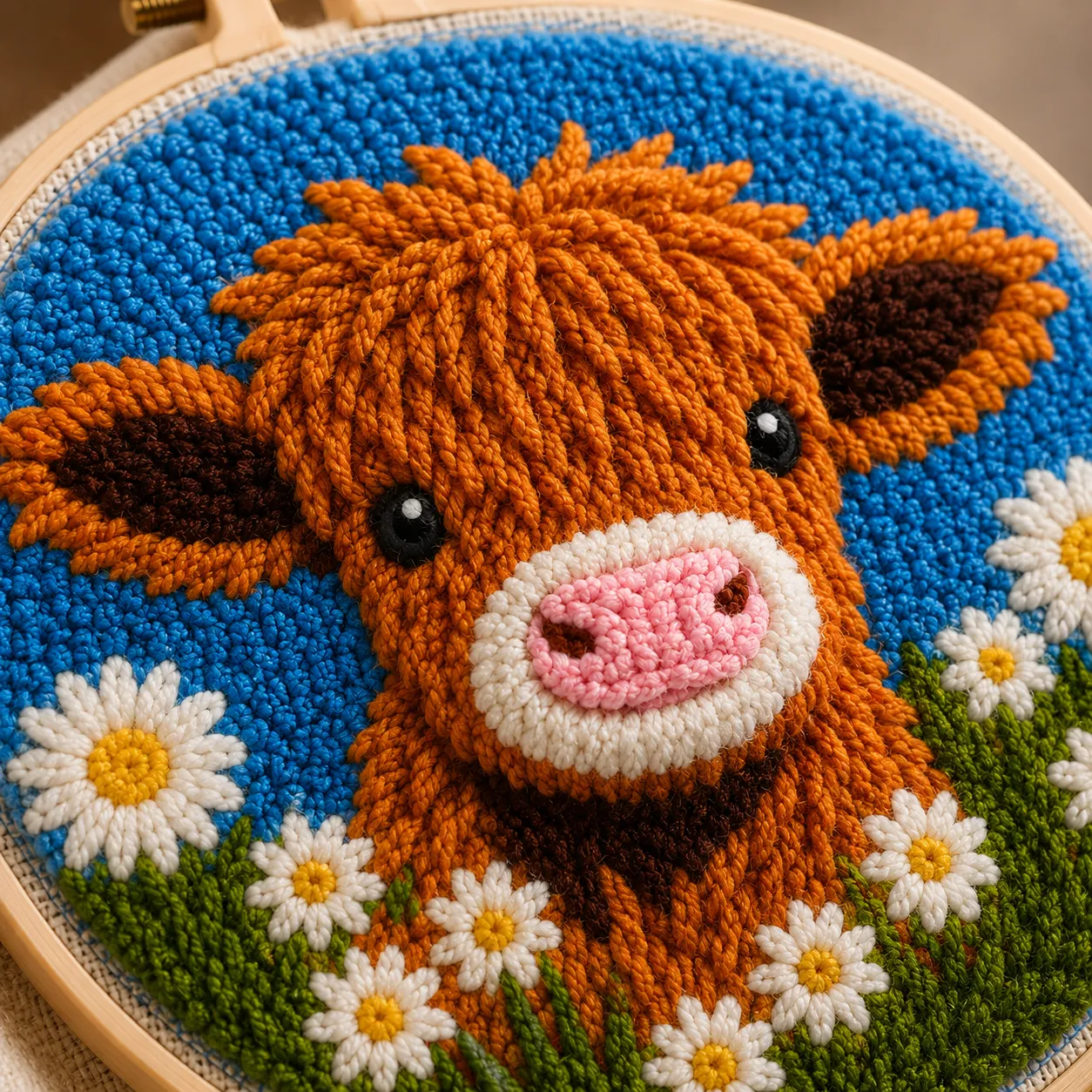 craftsy.dk Punch Needle Lille Kalv broderisæt 20 cm kalv