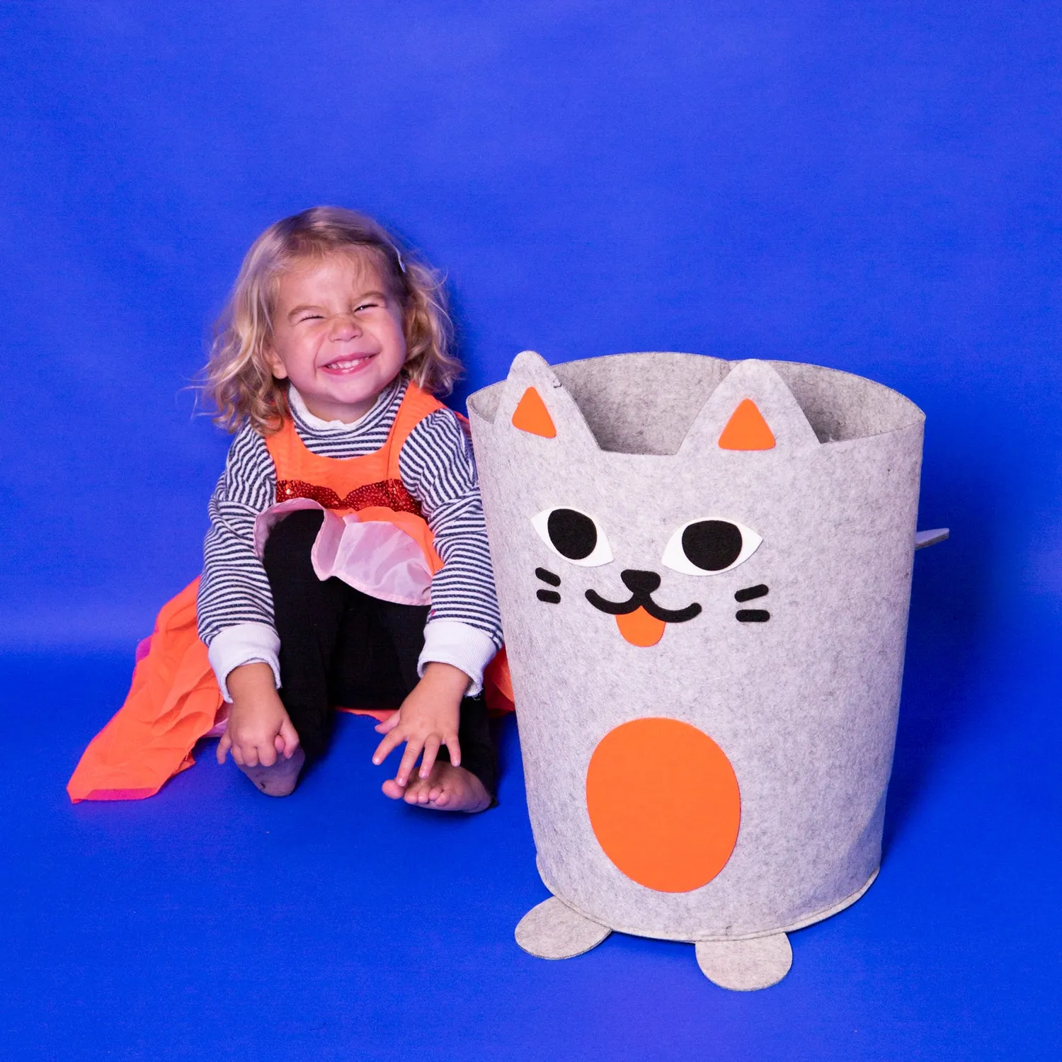 OMY Tidy bag Kitty opbevaringskurv filt