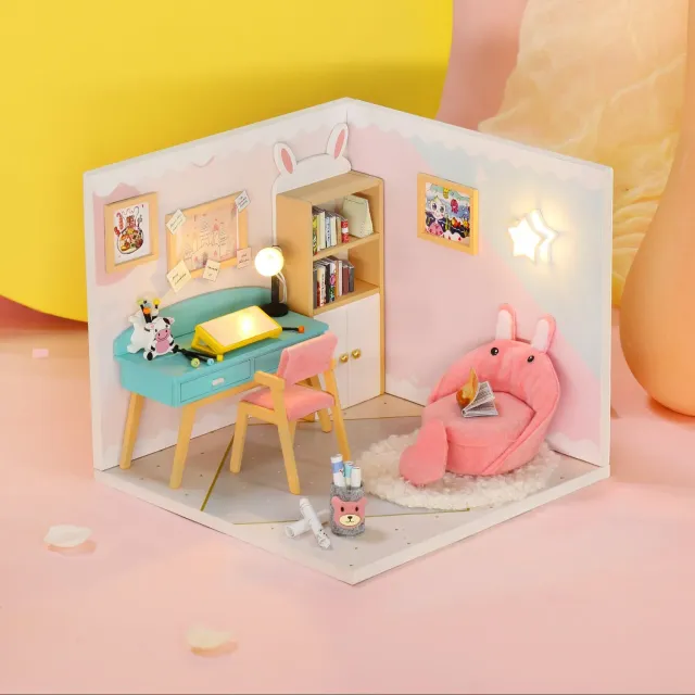 Craftsy.dk Studieværelse miniature diorama LED 13 cm