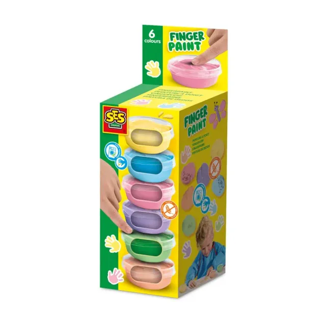 SES Creative fingerfarve pastel 6x45 ml 6 farver