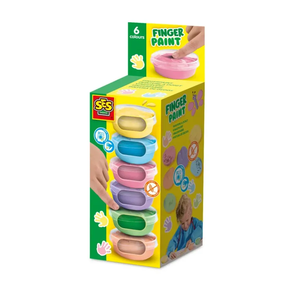 SES Creative fingerfarve pastel 6x45 ml 6 farver