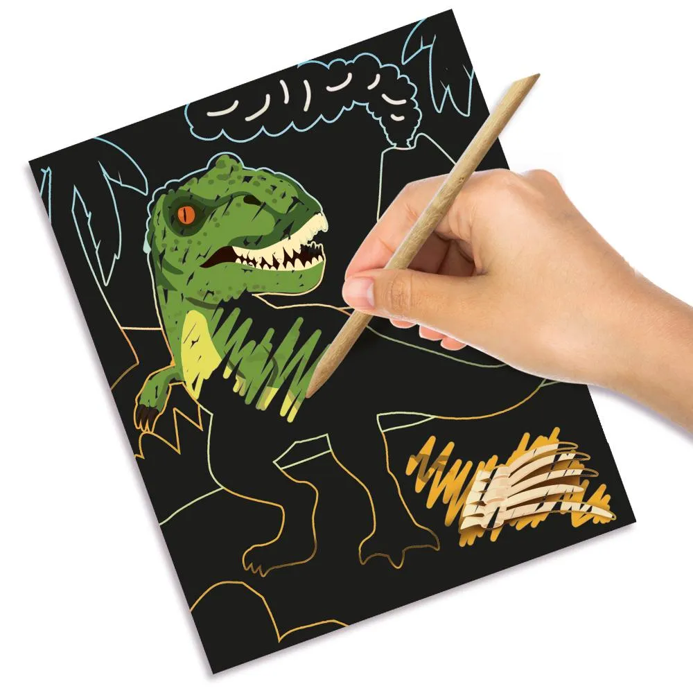 SES Creative skrabekort glow in the dark dinos 6 stk