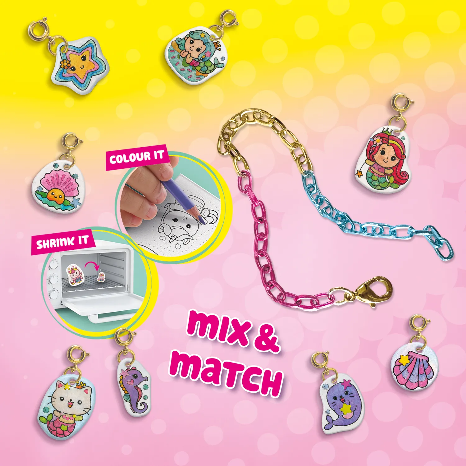 SES Mini Shrinkies Charms krympeplast ocean 10 vedhæng