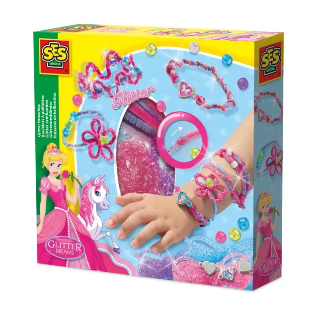 SES Creative Glitter armbåndssæt chenilletråd