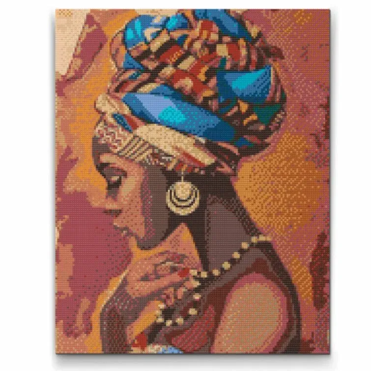 Road2Art Afrikansk Pige diamond paint 30x40 cm runde