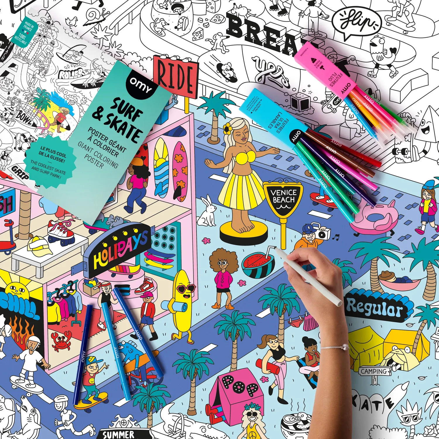 OMY Starter Box Surf & Skate malesæt XXL plakat tuscher