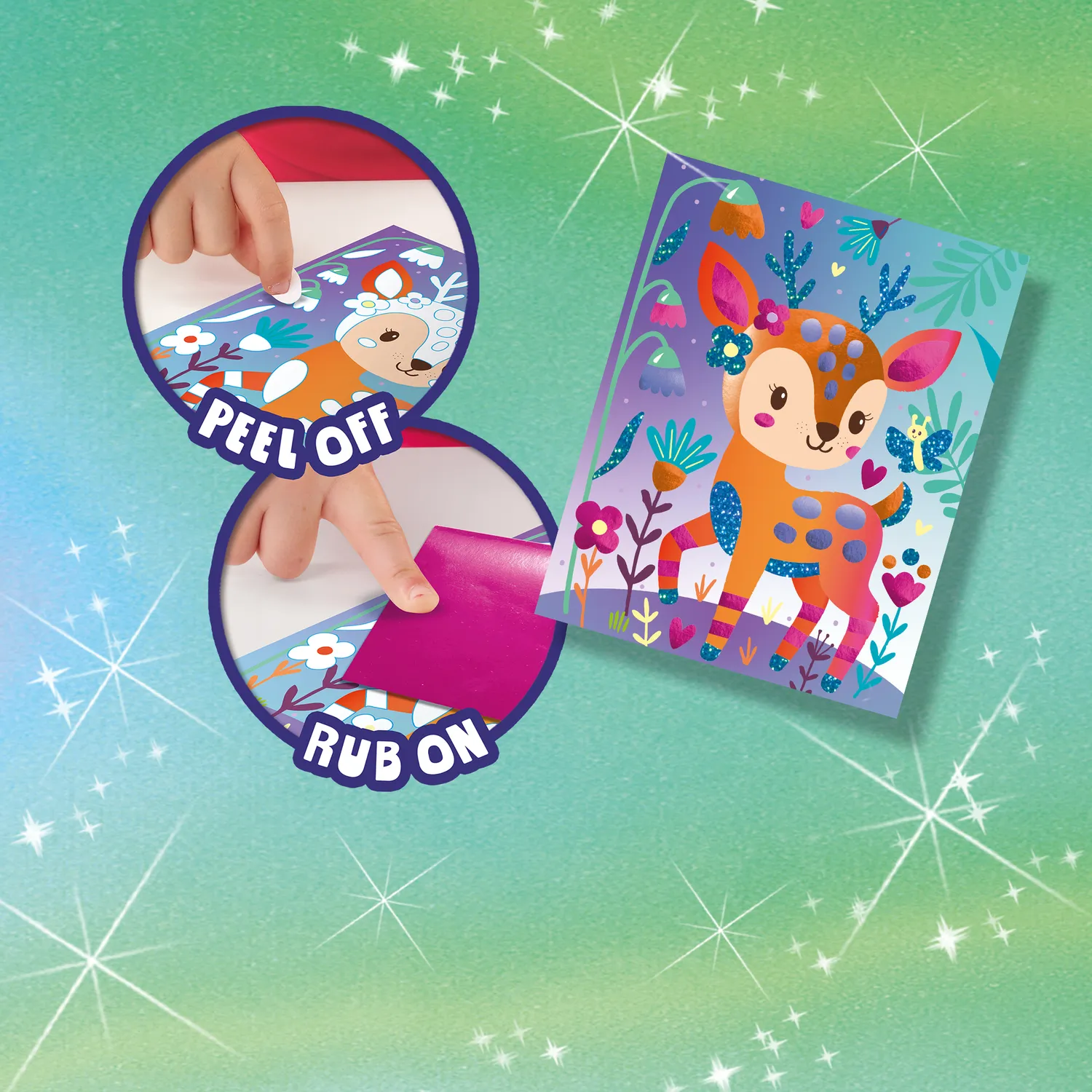 SES Creative Foil Art Tusmørkeeventyr foliesæt 6 kort glitter