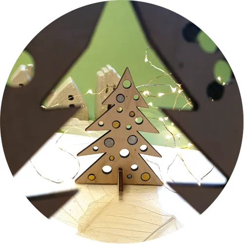 MooiHout Pop-up 3D juletræ julekort i træ