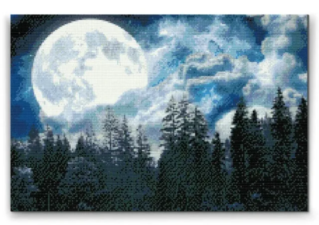 Road2Art Fuldmåne over Skoven diamond painting 60x80 cm