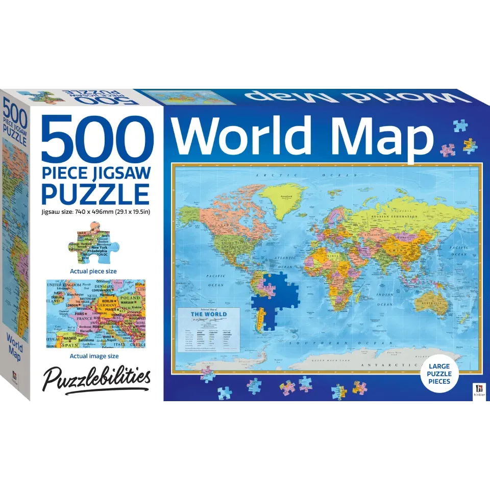 Decoden Magic Puzzlebilities puslespil 500 brikker verdenskort